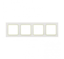 Стокгольм Рамка 4-местная белая с линией цвета зеленый PROxima  EAM-G-303-10  EKF