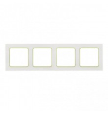 Стокгольм Рамка 4-местная белая с линией цвета зеленый PROxima  EAM-G-303-10  EKF