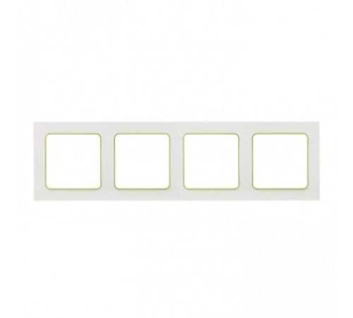 Стокгольм Рамка 4-местная белая с линией цвета зеленый PROxima  EAM-G-303-10  EKF