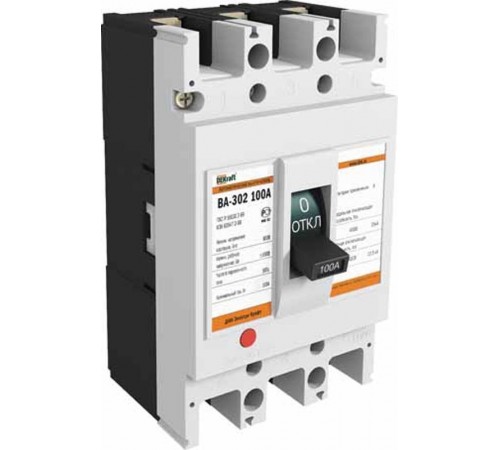 Силовой авт. выкл. 3P 100А ВА-302 25кА   21008DEK  DEKraft