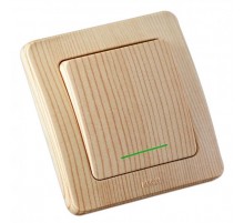 Переключатель скрытой установки, одноклавишный, с индикацией, цвет сосна  ВС10-362-02  HEGEL