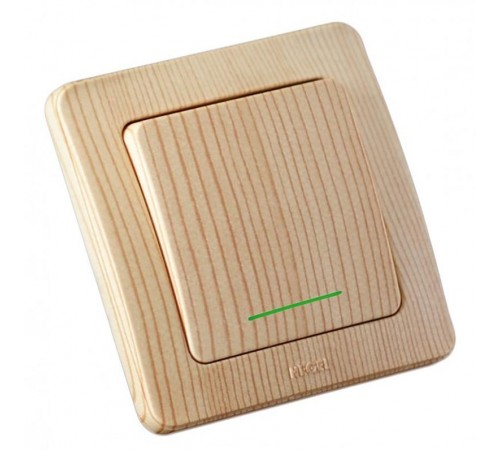 Переключатель скрытой установки, одноклавишный, с индикацией, цвет сосна  ВС10-362-02  HEGEL