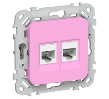 FLITE Розетка 2-ая компьютерная RJ45 кат.6 UTP РК6-2-0-ФлПр пурпурный  FI-K22-2-K99  IEK