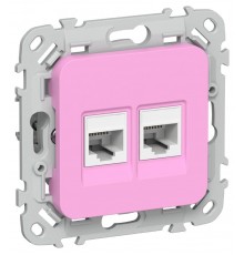 FLITE Розетка 2-ая RJ45/RJ11 кат.5Е/3 UTP РКТ5е/3-2-0-ФлПр пурпурный  FI-KT22-1-K99  IEK