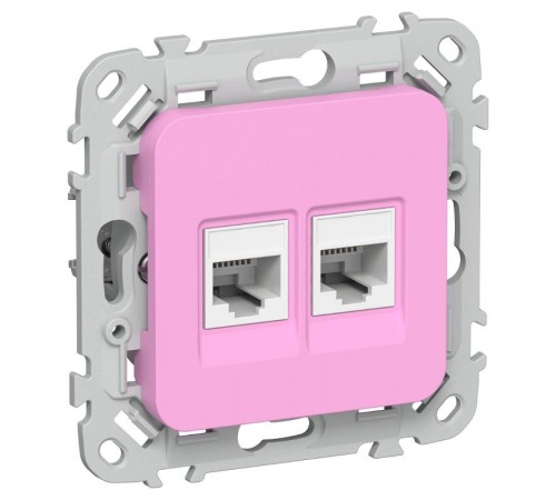 FLITE Розетка 2-ая компьютерная RJ45 кат.6 UTP РК6-2-0-ФлПр пурпурный  FI-K22-2-K99  IEK