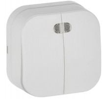 GLORY Выключатель 2-клавишный с индикацией о/у 10А ВС20-2-1-ХБм белый матовый  EVH21-K01M-10  IEK