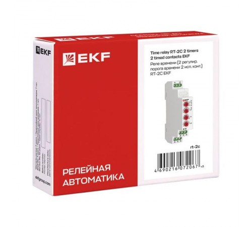 Реле времени (2 регулир. порога времени 2 исп. конт.) RT-2C EKF PROxima  rt-2c  EKF