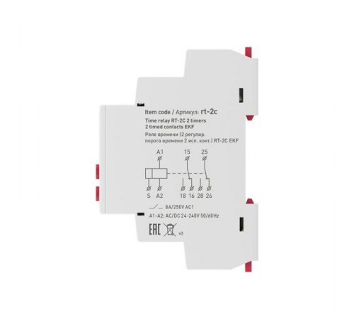 Реле времени (2 регулир. порога времени 2 исп. конт.) RT-2C EKF PROxima  rt-2c  EKF