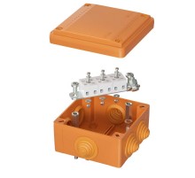 Коробка распределительная пластиковая FS огн., IP56,100х100х50мм, 5р, 450V,10A, 6мм.кв. с кабельными вводами и клеммниками  FSB11506  DKC