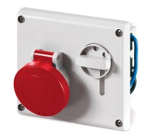 Розетка скрытой уст. с механической блокировкой и верхним расположением разъема IP44 16А 3P+E 400В  DIS4001686  DKC