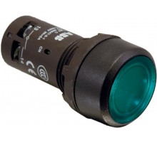 Кнопка с подсветкой CP1-11G-10 зеленая 24В AC/DC с плоской клавишей без фиксации 1НО  1SFA619100R1112  ABB