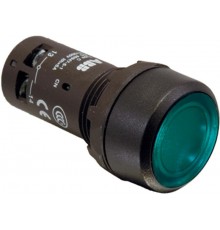 Кнопка с подсветкой CP1-12G-10 зеленая 110-130В AC/DC с плоской клавишей без фиксации 1НО  1SFA619100R1212  ABB