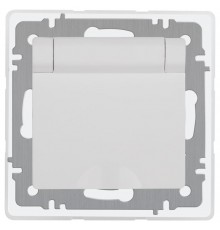 Розетка Intro Accent 6-209-01 , 2P+E Schuko с крышкой штор., 16А-250В, IP44, СУ, AL/CU, белый   Б0063553  Intro