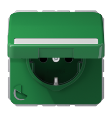 Штепсельная розетка SCHUKO 16A 250V~ с полем для надписи и защитой от влажности; зеленая  CD1520BFNAKLGN  Jung