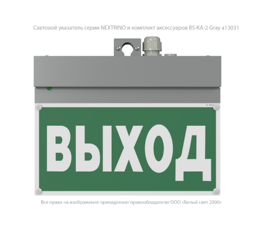 Световой указатель аварийного освещения BS-NEXTRINO-10-S1-24 Gray  a15527  Белый свет