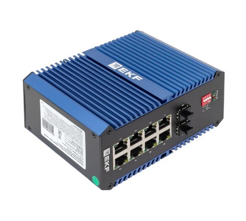 Промышленный неуправляемый коммутатор U-2GX/SFP-8GTP, 2 порта 1000Base-X SFP, 8 портов 10/100/1000Base-T(X) RJ45 c PoE, монтаж на динрейку TSX TSX-U-