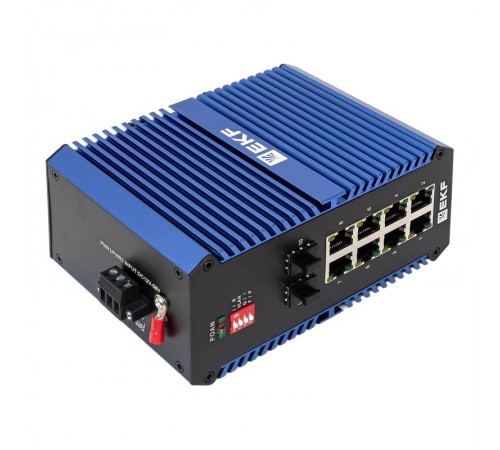 Промышленный неуправляемый коммутатор U-2GX/SFP-8GTP, 2 порта 1000Base-X SFP, 8 портов 10/100/1000Base-T(X) RJ45 c PoE, монтаж на динрейку TSX TSX-U-