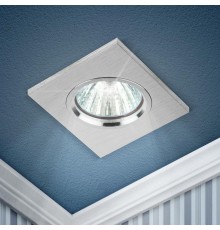 Светильник точечный встраиваемый под лампу KL57 50Вт MR16 серебро алюминиевый  Б0017254  ЭРА