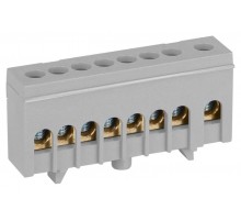 Шина  NO-224-106 L фаза в изолированном корпусе на DIN-рейку ШНИ-6х9-8-Д серый  Б0062890  ЭРА