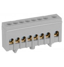 Шина  NO-224-106 L фаза в изолированном корпусе на DIN-рейку ШНИ-6х9-8-Д серый  Б0062890  ЭРА