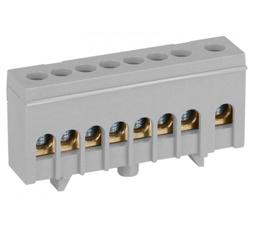 Шина  NO-224-106 L фаза в изолированном корпусе на DIN-рейку ШНИ-6х9-8-Д серый  Б0062890  ЭРА