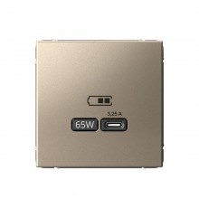 ArtGallery Шампань Розетка USB тип-С 65Вт высокоскор.заряд. QC, PD, механизм  GAL000527  SE