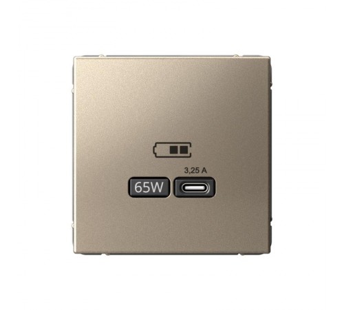 ArtGallery Шампань Розетка USB тип-С 65Вт высокоскор.заряд. QC, PD, механизм  GAL000527  SE