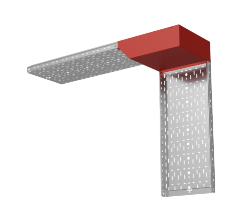 Угол вертикальный внешний L 50х400 мм с разворотом трассы на 90 град "ПЛЮС"  VLPDplus90-50-400-L  КМ-профиль
