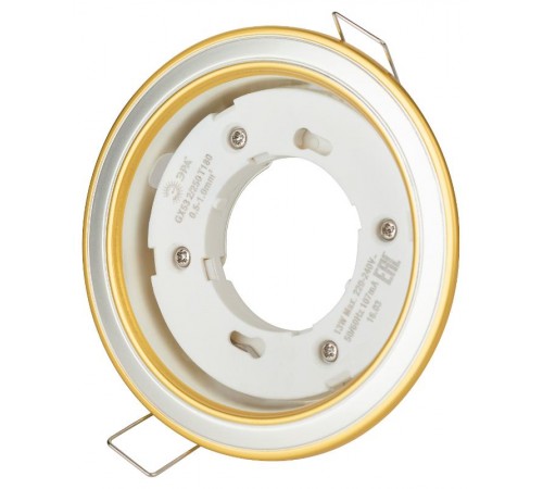 Светильник точечный встраиваемый под лампу KL35 13Вт GX53 сатин никель/золото  Б0017631  ЭРА