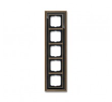 Рамка 5-постовая, серия Династия, Латунь античная, черное стекло  1754-0-4589   2CKA001754A4589  ABB