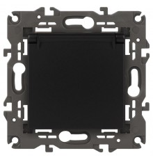 14-2103-05 Розетка с заземлением со шторками с крышкой, 16A-250В, IP20, Эра Elegance, антрацит  Б0034282  ЭРА