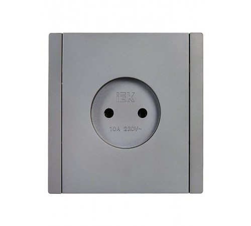 FORTE&PIANO Розетка без заземления, со шторками в/к 10А FP517 сталь  FP-R13-10-K46  IEK