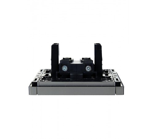 FORTE&PIANO Розетка без заземления, со шторками в/к 10А FP517 сталь  FP-R13-10-K46  IEK