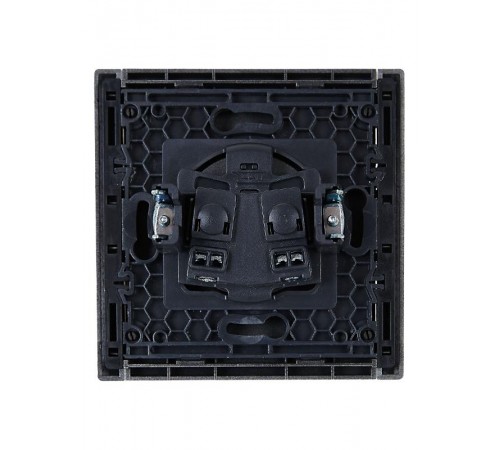 FORTE&PIANO Розетка без заземления, со шторками в/к 10А FP517 сталь  FP-R13-10-K46  IEK