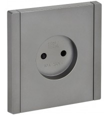 FORTE&PIANO Розетка без заземления, со шторками в/к 10А FP517 сталь  FP-R13-10-K46  IEK