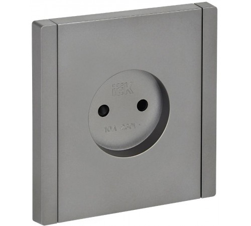 FORTE&PIANO Розетка без заземления, со шторками в/к 10А FP517 сталь  FP-R13-10-K46  IEK