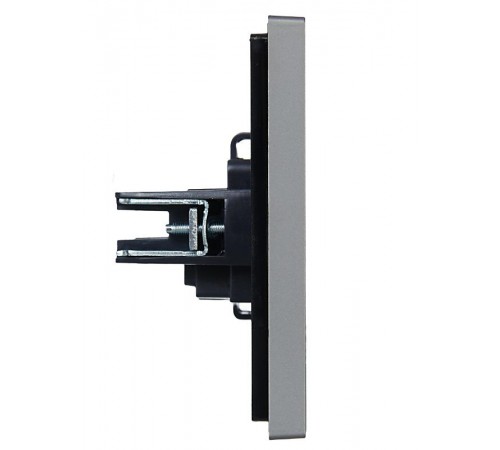 FORTE&PIANO Розетка без заземления, со шторками в/к 10А FP517 сталь  FP-R13-10-K46  IEK