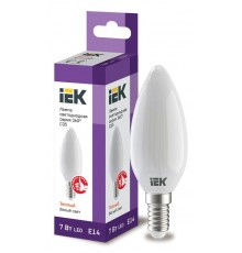 Лампа светодиодная C35 свеча матовая 7Вт 230В 3000К E14 серия 360°  LLF-C35-7-230-30-E14-FR  IEK