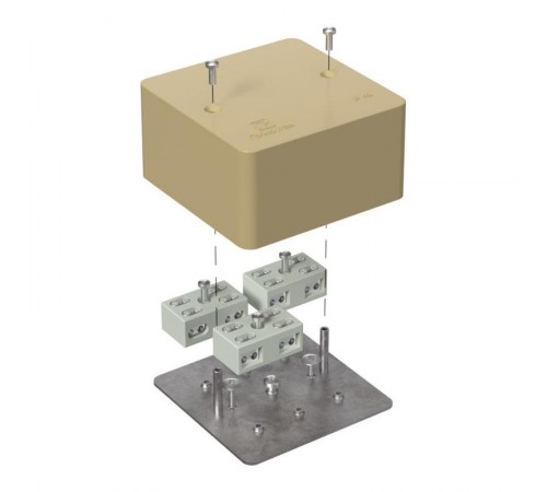 Коробка огнестойкая разветвительная для кабель-канала 40-0460-FR6.0-4-6-Р Е15-Е60 RAL1001 85х85х45 (44 шт/кор) бежевая  40-0460-1001-FR6.0-4-6-Р  Пр