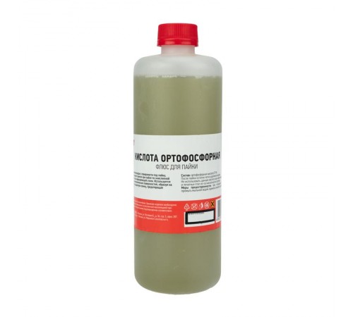 Флюс для пайки , КИСЛОТА ОРТОФОСФОРНАЯ, 500 мл, флакон  09-3638  REXANT
