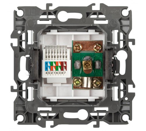 Розетка ЭРА Серия 12 12-3110-01М комбинированная RJ45+TV, белый матовый   Б0065691  ЭРА