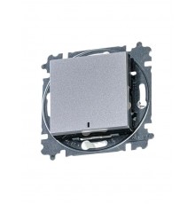 ABB Levit Серебро / дымчатый чёрный Переключатель 1-кл. с подсветкой ориентационная  3559H-A06446 70W  2CHH590646A6070  ABB