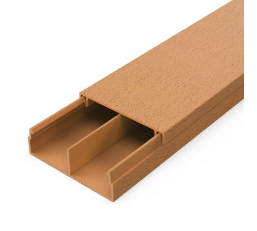 Кабель-канал бук 30х10 мм перегородкой (64 м/уп) 2-й замок в п/э PR03.00432  Промрукав