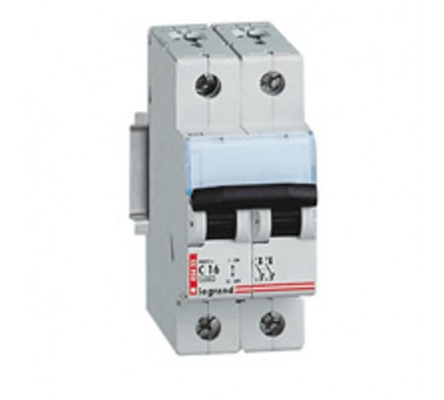 Выключатель автоматический двухполюсный DX 10A C 6кА  003431  Legrand