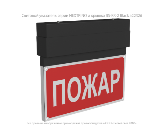 Световой указатель аварийного освещения BS-NEXTRINO-10-S1-ELON Black  a17028  Белый свет