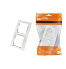 Рамка 2-х постовая горизонтальная белая "Таймыр"   SQ1814-0026  TDM