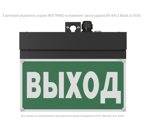Световой указатель аварийного освещения BS-NEXTRINO-10-S1-ELON Black  a17028  Белый свет