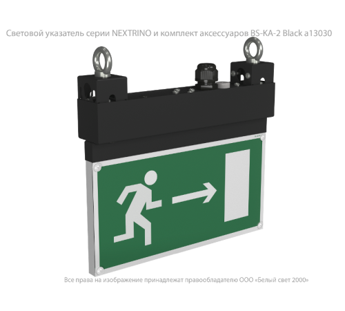 Световой указатель аварийного освещения BS-NEXTRINO-10-S1-ELON Black  a17028  Белый свет