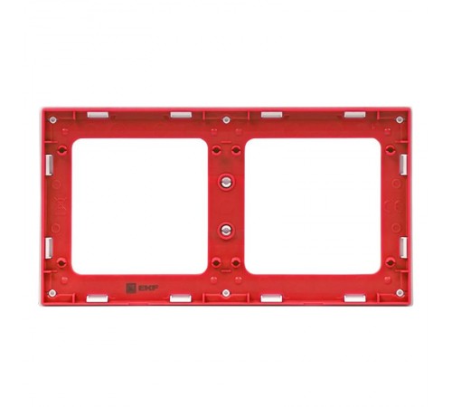 Стокгольм Рамка 2-местная белая с линией цвета красный PROxima  EXM-G-305-20  EKF