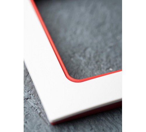 Стокгольм Рамка 2-местная белая с линией цвета красный PROxima  EXM-G-305-20  EKF